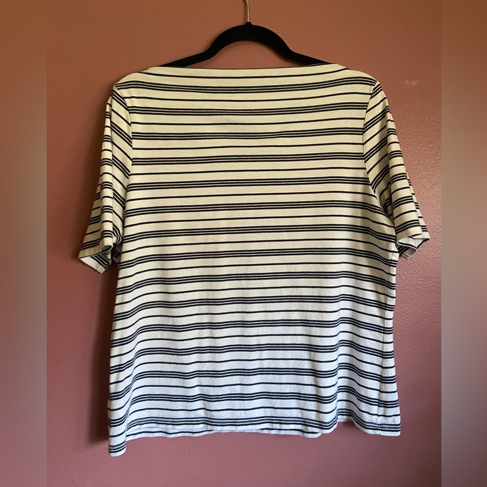Joie navy striped boatneck top XL - Picture 4 of 5